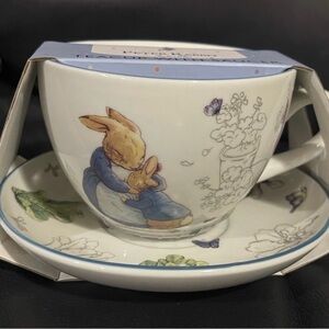 Easter Peter Rabbit and Mom Teacup with Saucer